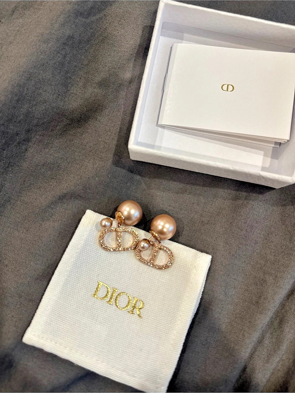 Christian Dior Dior Tribales Earrings Gold & Pink Like New